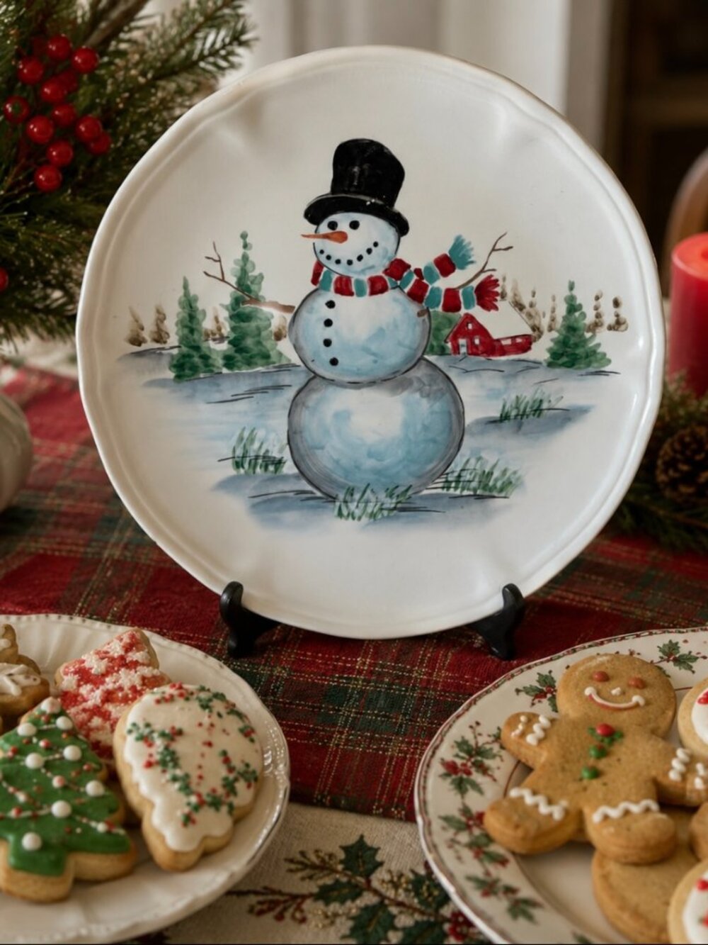 Maxcera Holiday Snowman Round Plate - Picture 5 of 5